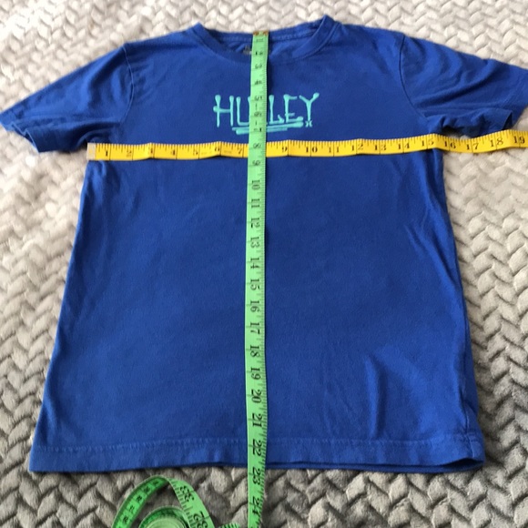 Hurley Boys Shirt, Colour is Blue with neon green words on it, Size is M - Picture 7 of 8